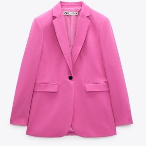 Zara oversized pink blazer